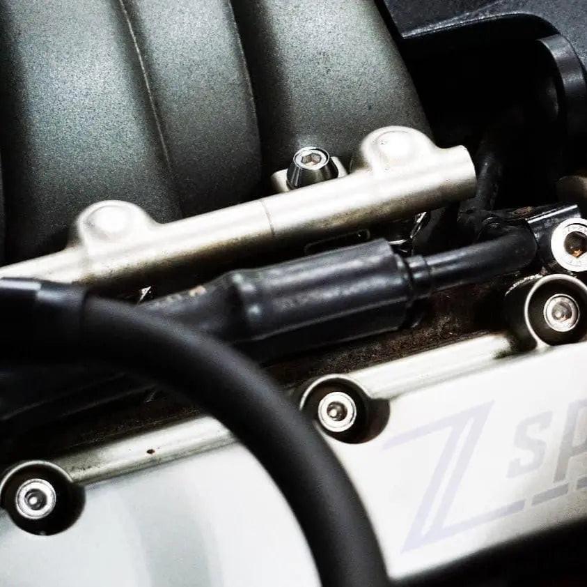 ZSPEC Stage 2 Dress Up Bolts® fastener kit for 2004-2008 Audi A4 B7 3.0L, stainless steel and billet hardware fasteners.