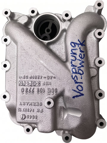 PCV Relocation Oil Separator, Audi 3.0T EA837 (06E-103-772-C, OEM A4/A6 3.2L V6)