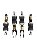 Yellow Speed Racing Dynamic Pro Air Struts for Audi R8 2016-2024, Type 4S, showing the black air strut assembly with branding details.