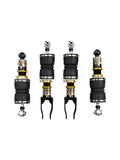 Yellow Speed Racing Dynamic Pro Air Struts for Audi R8 2016-2024, Type 4S, showing the black and red component design.