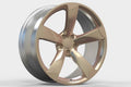 Glossy bronze 5-spoke alloy wheel for high-performance Audi vehicles