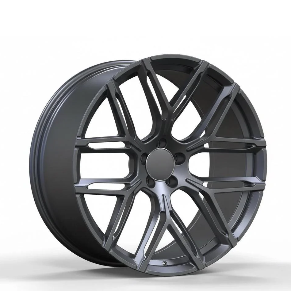 Gloss black multi-spoke alloy wheel for Audi performance vehicles