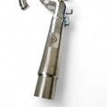 Stainless steel Audi performance exhaust pipe with clamp on white background