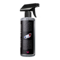 Automotive wheel cleaner spray bottle with black label and trigger nozzle