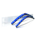 Blue star-patterned car wiper blades with packaging, performance auto accessory