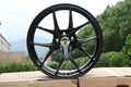 Satin black 19-inch Vortex Style wheels by WheeloutletNJ, featuring a sleek, modern design for car customization.