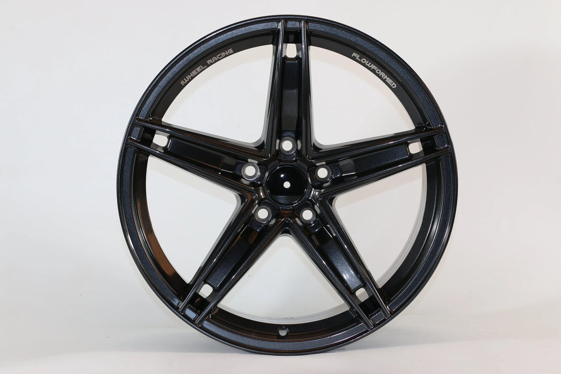 Gloss black 5-spoke flow formed alloy wheel rim for Audi performance vehicles