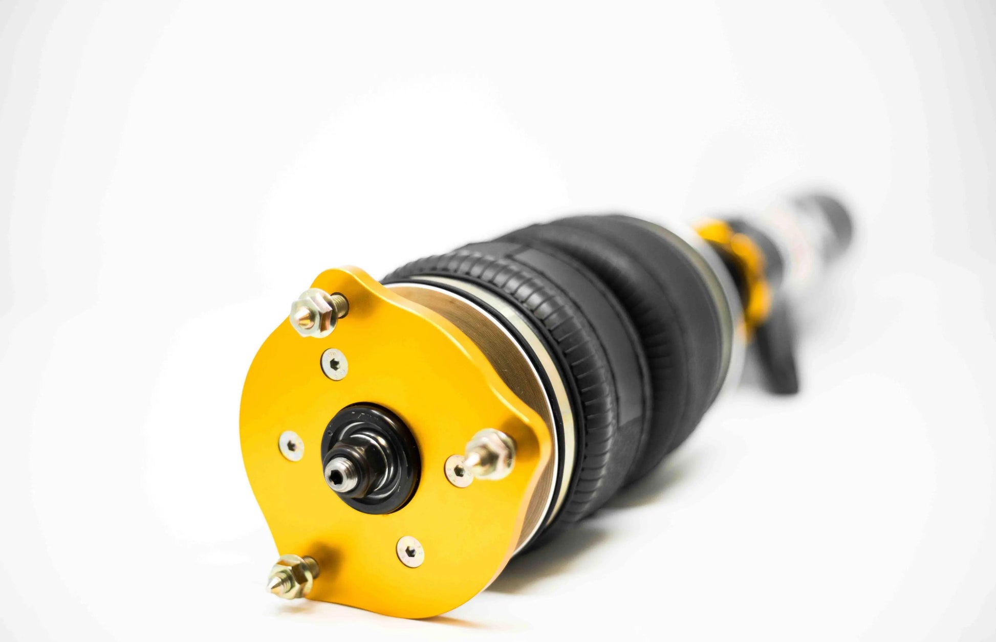 Yellow Speed Racing Dynamic Pro Air Struts rear upper mount for Audi A8 2002-2009, Type 4E, showing the durable component design.