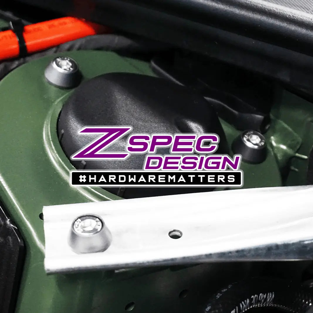 ZSPEC Stage 2 Dress Up Bolts fastener kit for 2018-2022 Audi A5 2.0L, stainless steel and billet hardware fasteners.