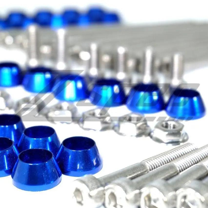 Stainless and billet ZSPEC Dress Up Bolts® Kit for FAST 102mm LSXR and LSXRT manifolds, includes hardware components.