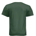 Back view of plain dark green short-sleeve t-shirt