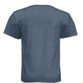 Back view of plain blue crew neck short sleeve t-shirt