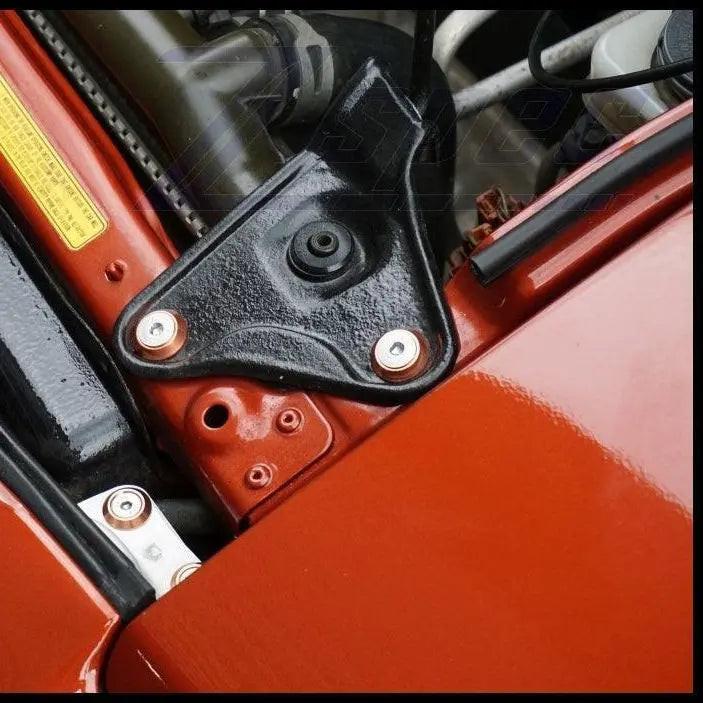 Stainless and billet ZSPEC Stage 3 Dress Up Bolts Fastener Kit for 1990-2005 Acura NSX NA1/2, shown on engine bay.