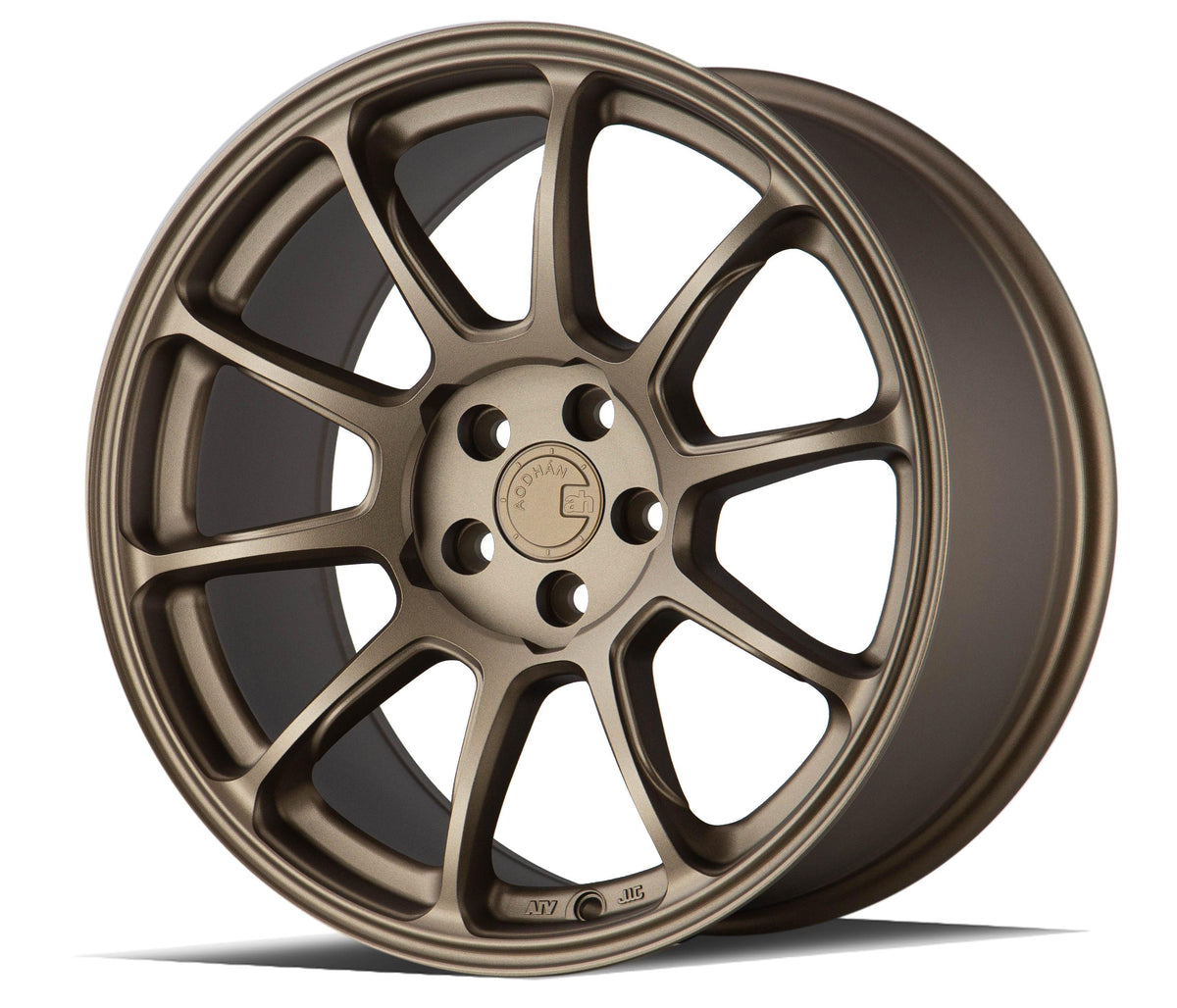 Aodhan Wholesale AH06 17x9 textured bronze wheels with 5x100 bolt pattern and +35 offset, showcasing a stylish wheel design.