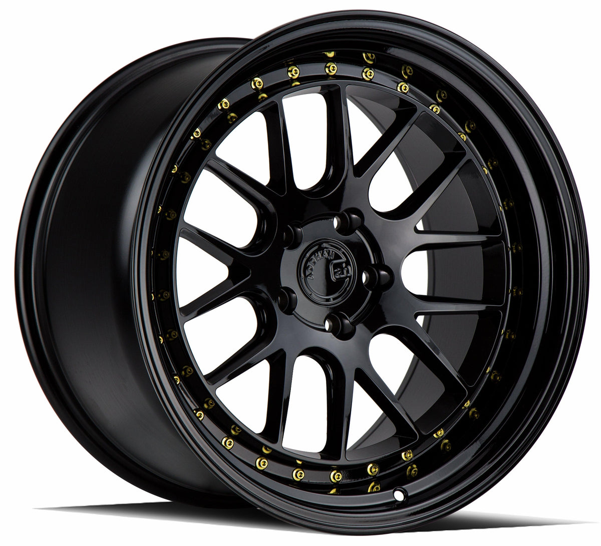 Aodhan Wholesale DS06 18x8 gloss black car wheels with 5x100 bolt pattern and +35 offset, displayed on a white background.