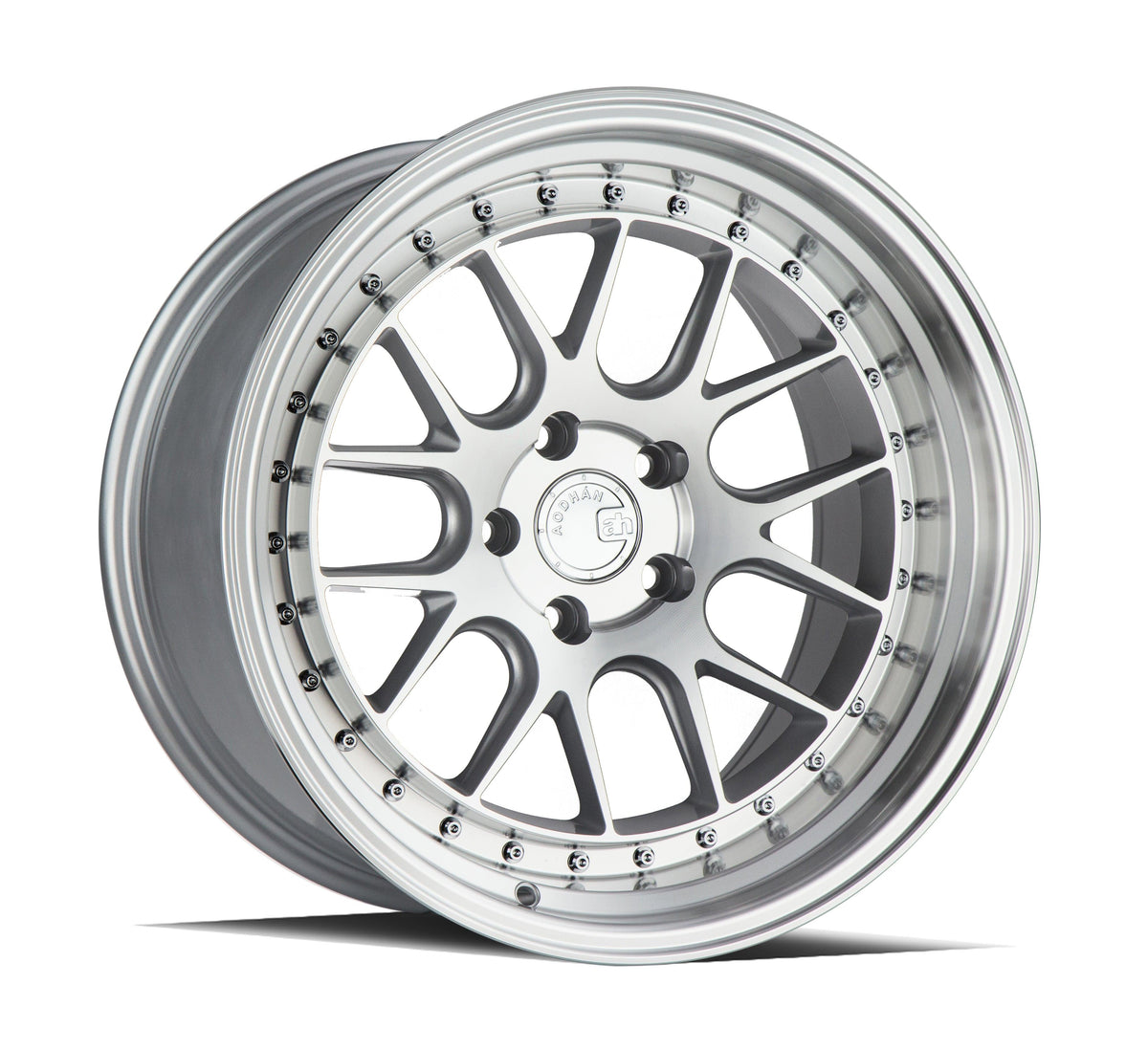 Aodhan Wholesale DS06 18x8 gloss black wheels with 5x100 bolt pattern and +35 offset, shown from a side angle.