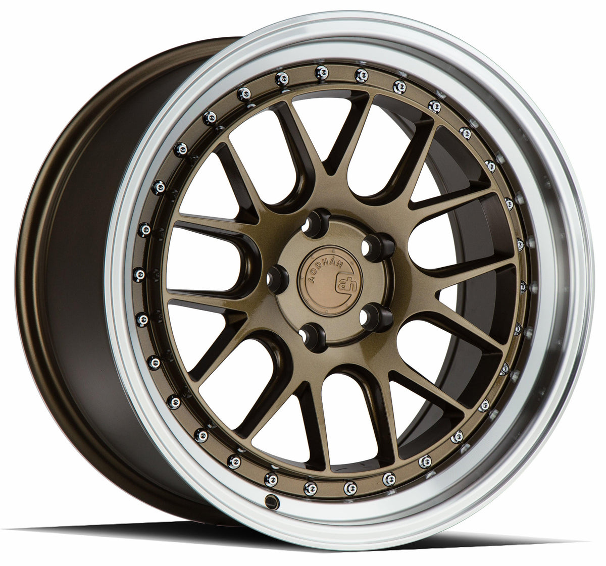Gloss black Aodhan DS06 18x8 wheels with 5x100 bolt pattern and +35 offset, featuring a sleek, modern design.