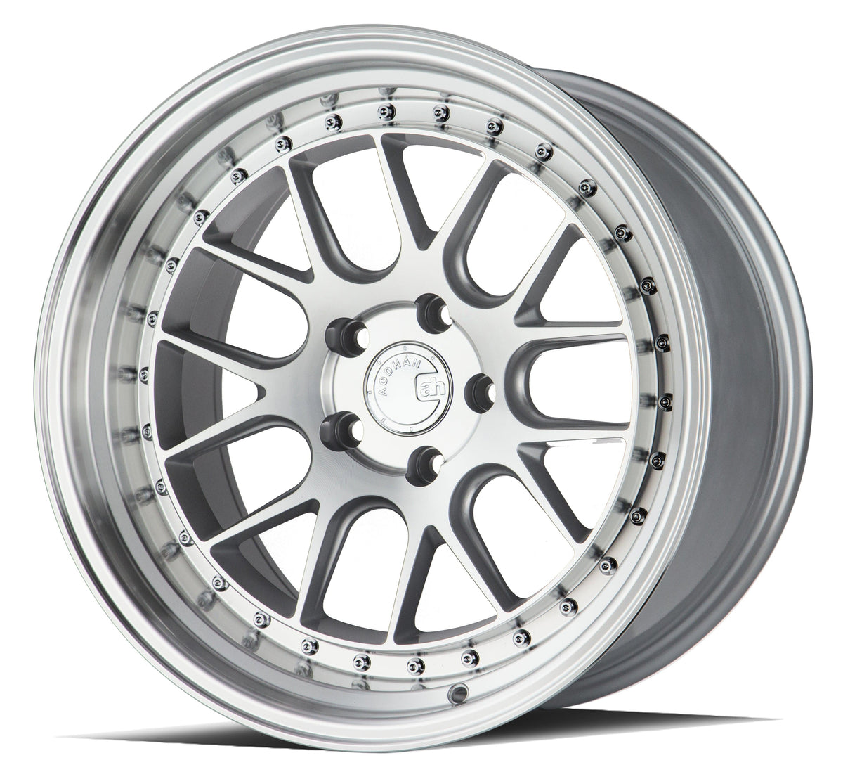 Aodhan Wholesale DS06 18x8 gloss black wheels with 5x100 bolt pattern and +35 offset, showcased from a side angle.