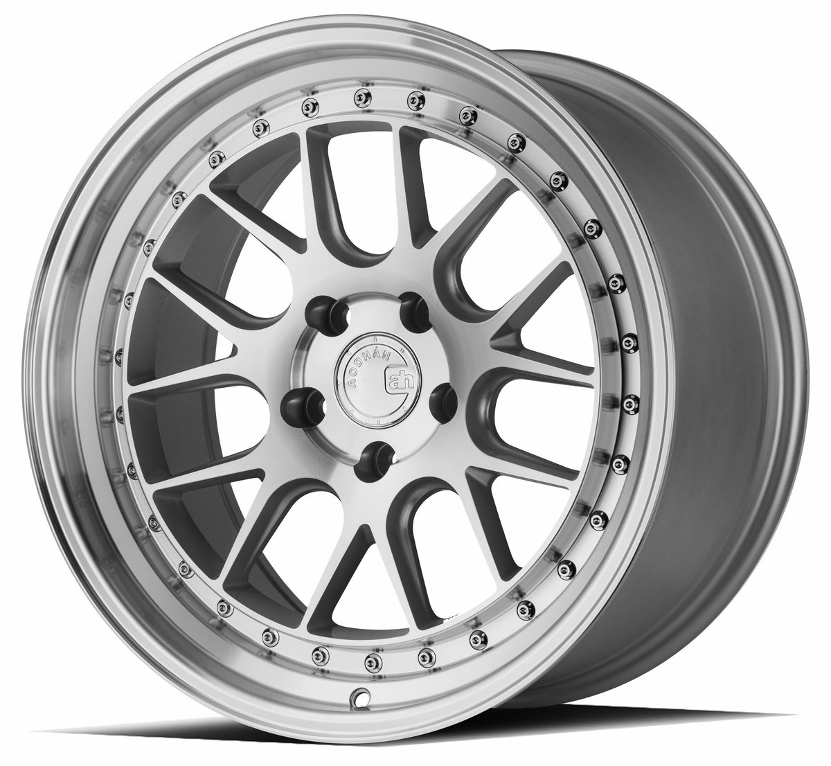 Aodhan Wholesale DS06 18x8 gloss black alloy wheels with 5x100 bolt pattern and 35mm offset on a white background.
