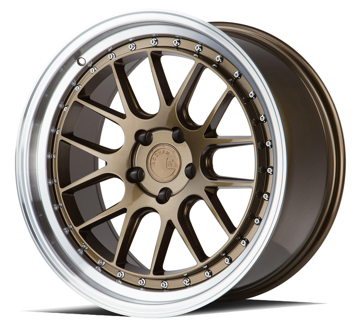 Aodhan Wholesale DS06 18x8 gloss black wheels with 5x100 bolt pattern and +35 offset, shown from a side angle.