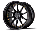 Gloss black Aodhan DS07 wheels, 18x8 inch size, 5x100 bolt pattern, 35 offset, featuring a sleek, modern wheel design.