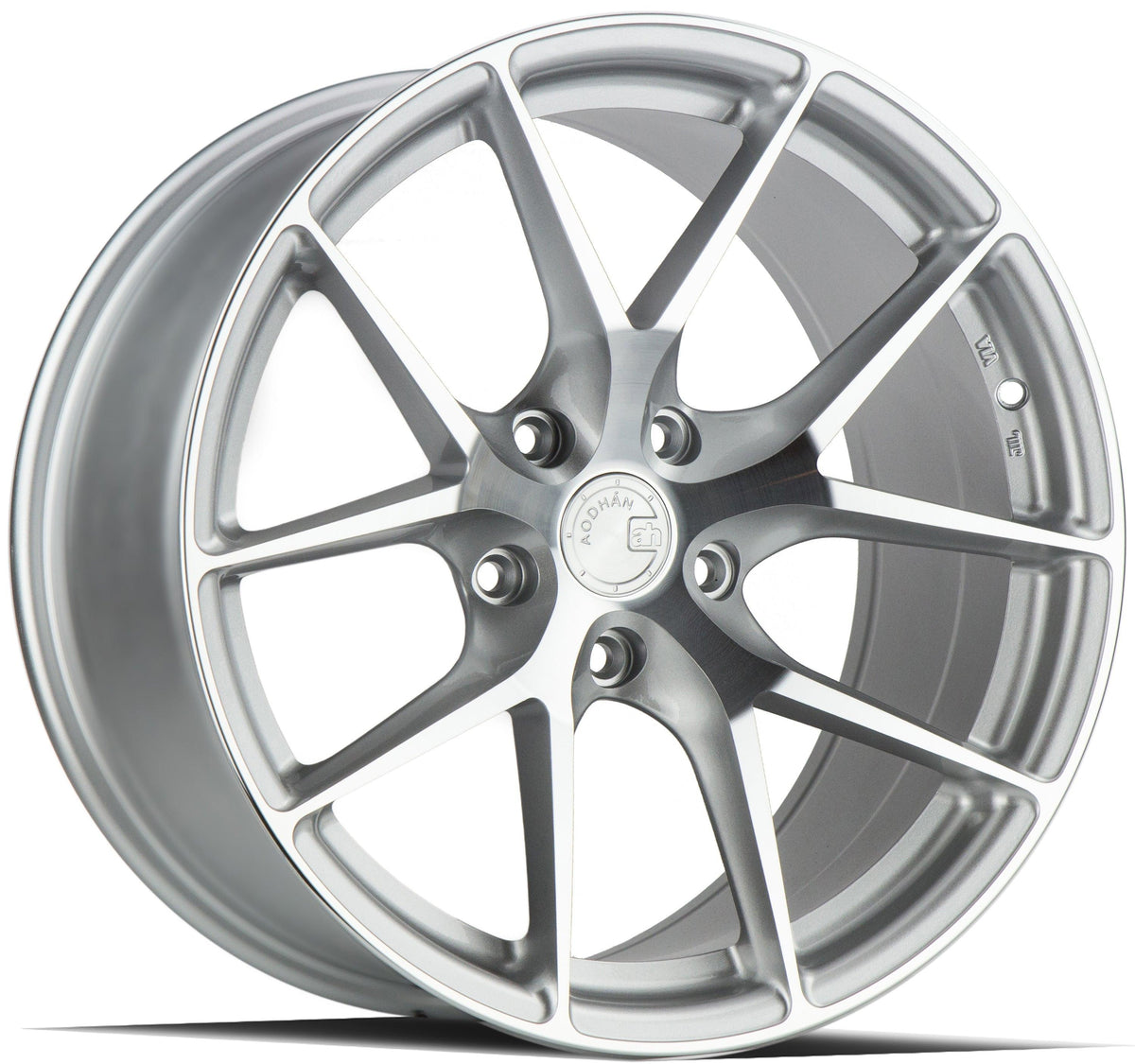 Aodhan Wholesale AFF7 18x8 silver machined face wheels with 5x112 bolt pattern and 35 offset, displayed on a clean background.