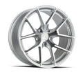 Aodhan Wholesale AFF7 18x8 silver machined face wheels with 5x112 bolt pattern and 66.6mm center bore, shown from side angle.