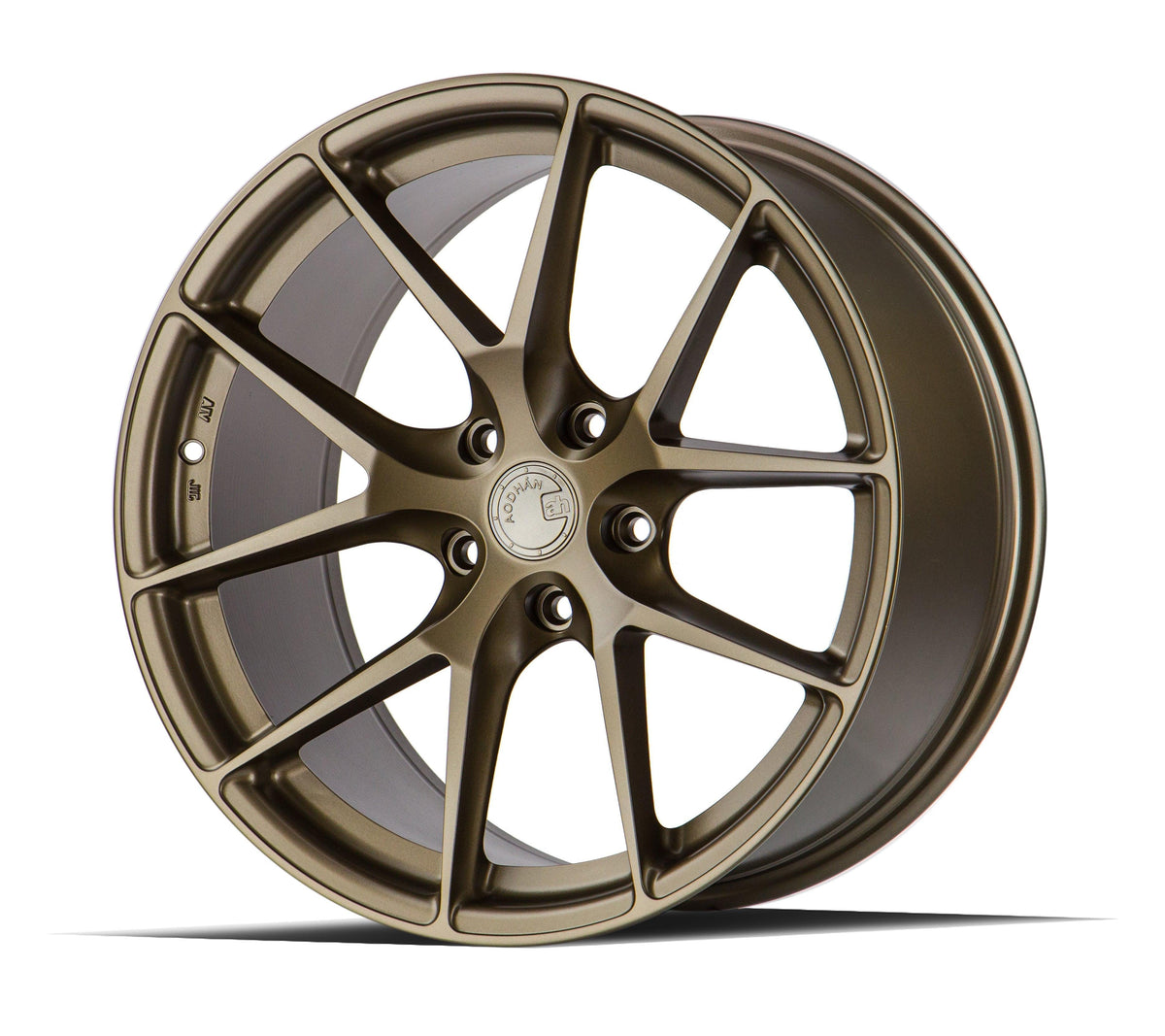 Aodhan Wholesale AFF7 18x8 silver machined face wheels with 5x112 bolt pattern and 66.6mm offset, shown from a side angle.