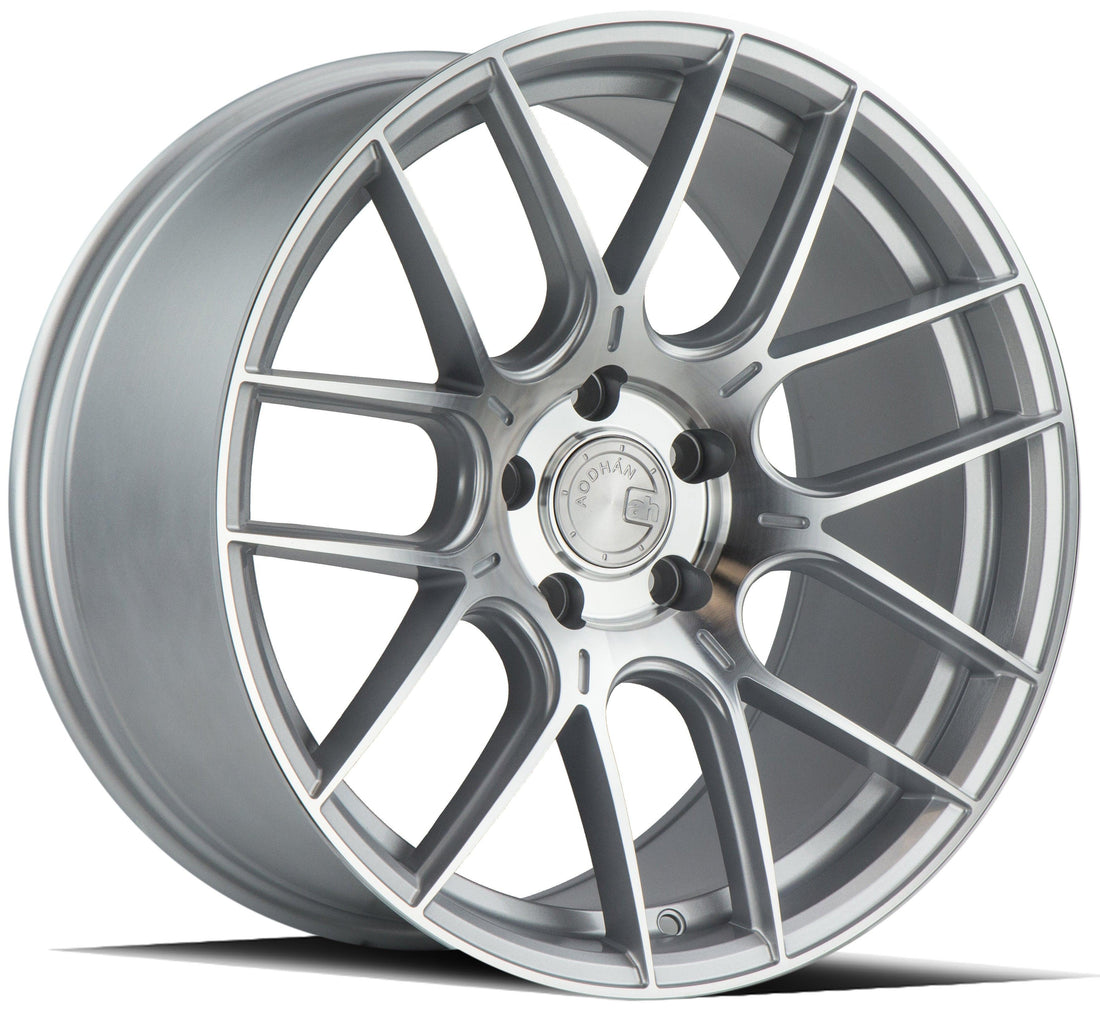 Aodhan Wholesale AH-X 18x8 inch hyper black wheels with 5x112 bolt pattern and 35mm offset, shown from a side angle.