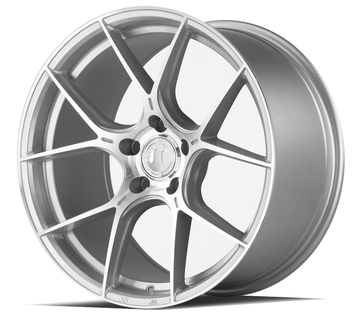 Aodhan Wholesale AH-11 18x8 silver machined face wheels with 5x112 bolt pattern and 35 offset, shown from side view.