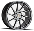 Aodhan Wholesale AH09 silver-machined face 18x8 wheels with 5x100 bolt pattern and 35mm offset on driver side.