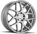Aodhan Wholesale AFF2 19x8.5 silver machined face wheels with 5x112 bolt pattern and 35 offset, shown in a close-up view.