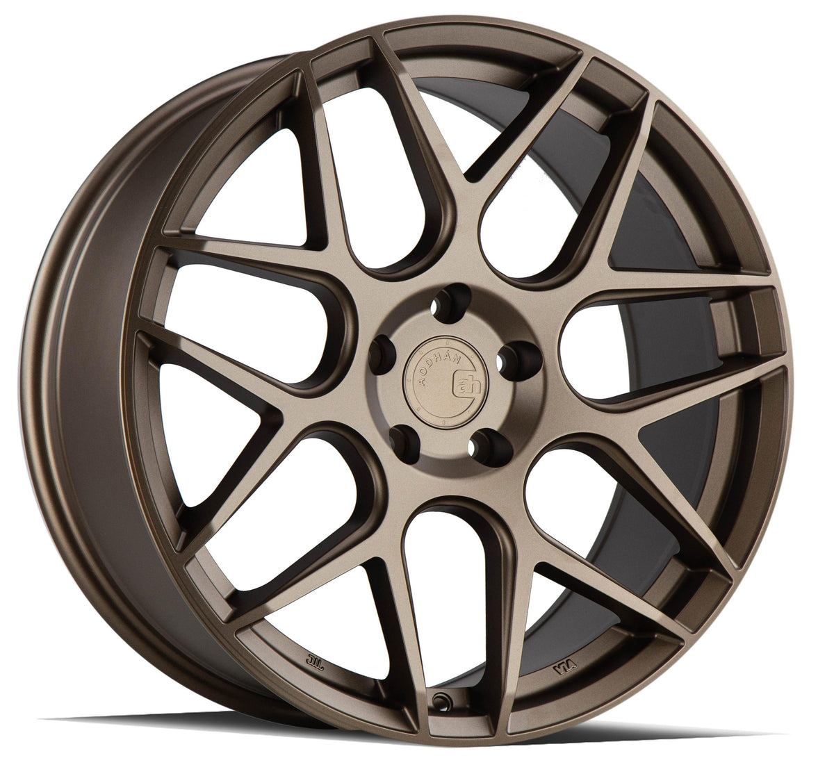 Aodhan Wholesale AFF2 19x8.5 silver machined face wheels with 5x112 bolt pattern and 35 offset, shown from a side angle.