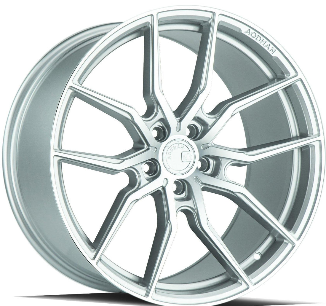 Matte black Aodhan Wholesale AFF1 20x9 wheels with 5x114.3 bolt pattern and 32 offset, shown from a side angle.