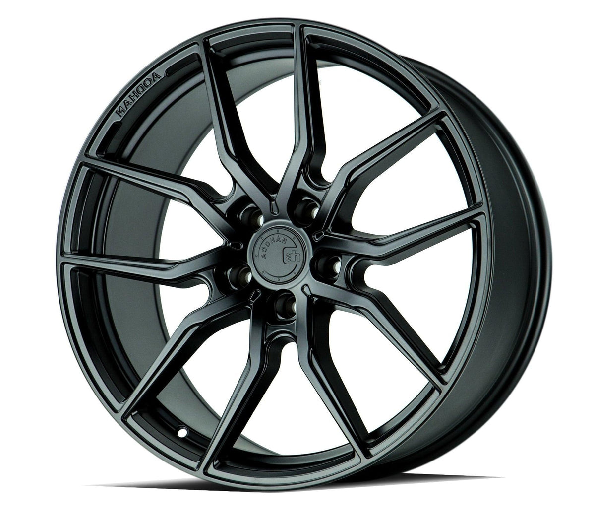 Matte black Aodhan Wholesale AFF1 20x9 inch wheels with 5x114.3 bolt pattern and 32 offset, designed for performance vehicles.