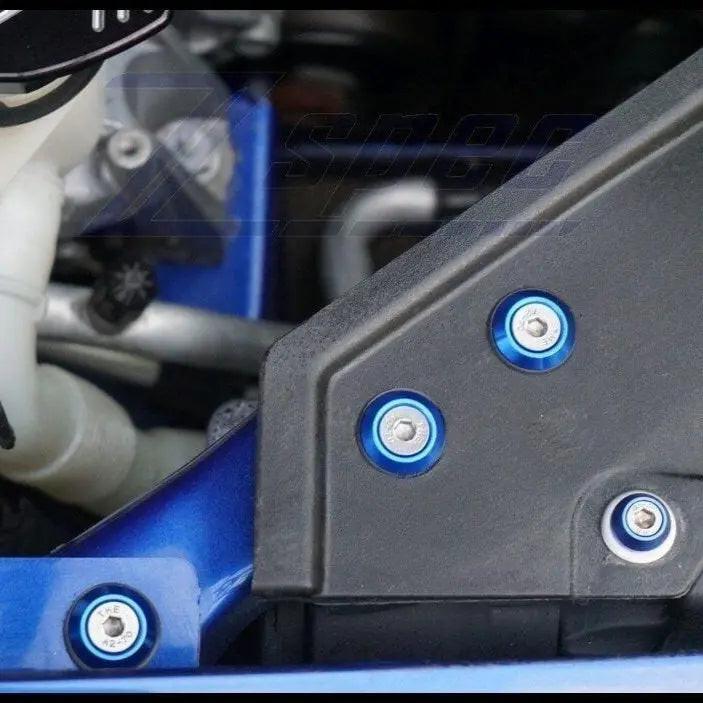 ZSPEC Stage 3 Dress Up Bolts® Fastener Kit for VW Golf R32 MK5, stainless steel and billet fasteners on a car engine.