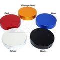 ZSPEC Design billet reservoir cap cover in vibrant color, 83mm diameter and 17mm tall, for automotive fluid reservoirs.