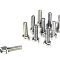 Stainless ZSPEC Fuel Injector Dress Up Bolts Kit for Nissan 300ZX and 240SX, showing shiny fasteners on engine components.