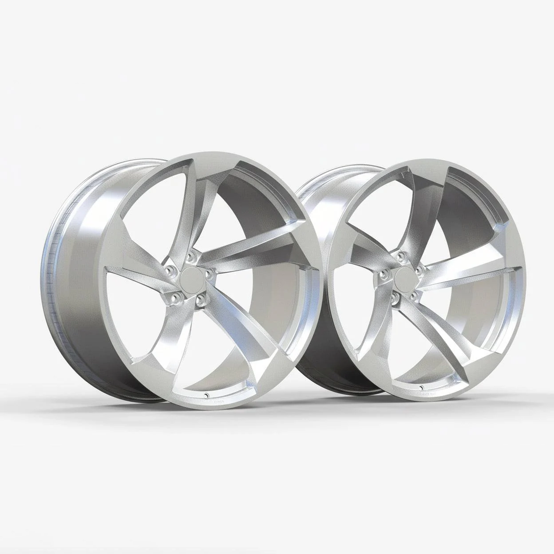 Audi forged rotor wheels VF01 in hypersilver finish with five split spokes