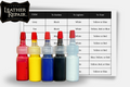 Auto Leather Dye color adjusting kit with leather and vinyl dye bottles and applicator tools for custom color matching.