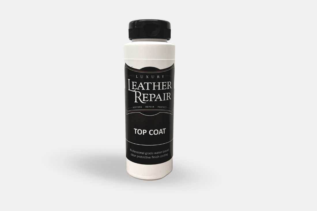Auto Leather Dye Leather & Vinyl Top Coat in 4oz, low-gloss leather and vinyl coating for durable protection and finish.