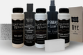 Auto Leather Dye leather and vinyl repair kit with dye bottles and applicators for color changes and repairs.