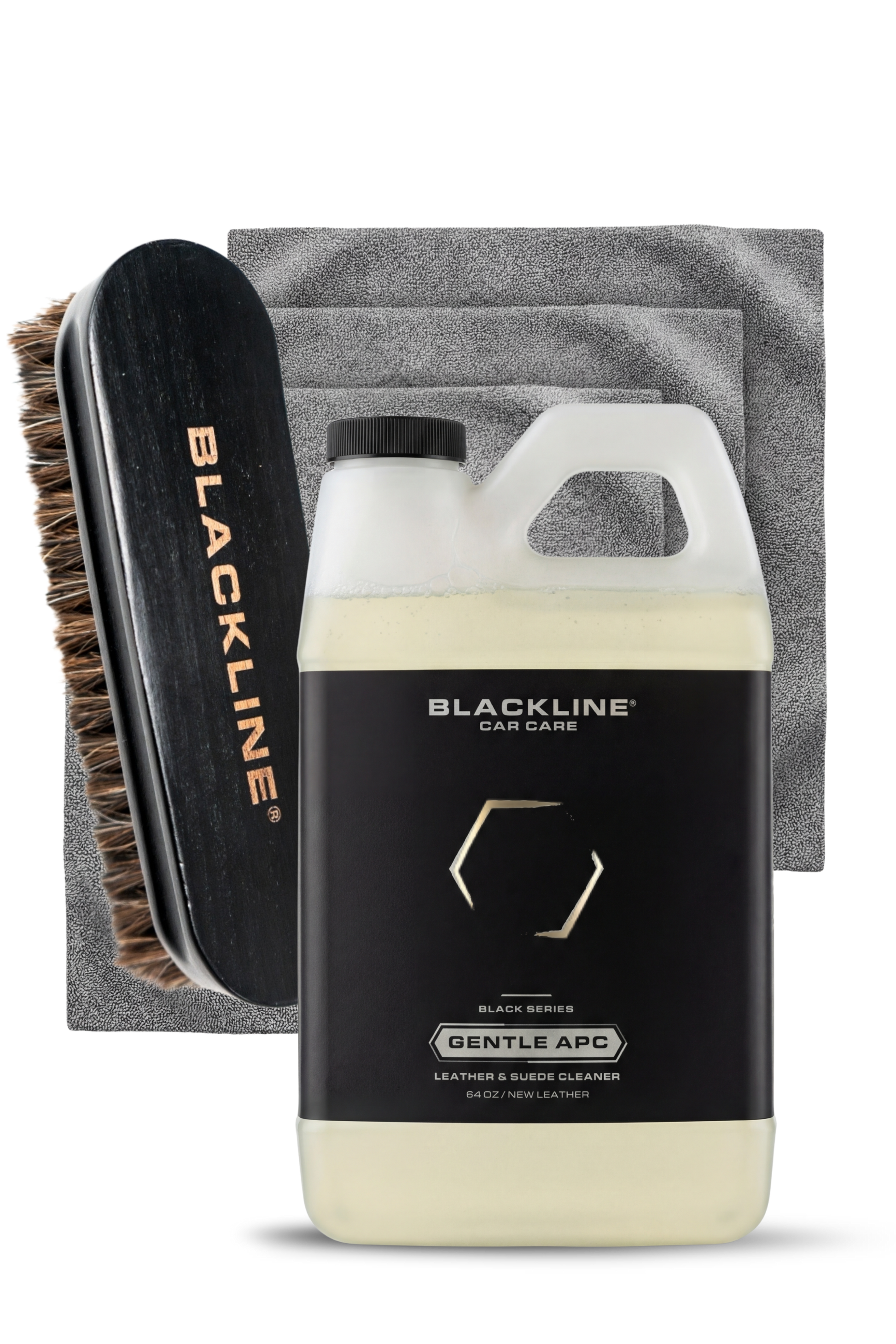 Blackline Car Care BLACKLINE® GENTLE APC all-purpose cleaner in a 16oz spray bottle, suitable for cleaning various vehicle surfaces.