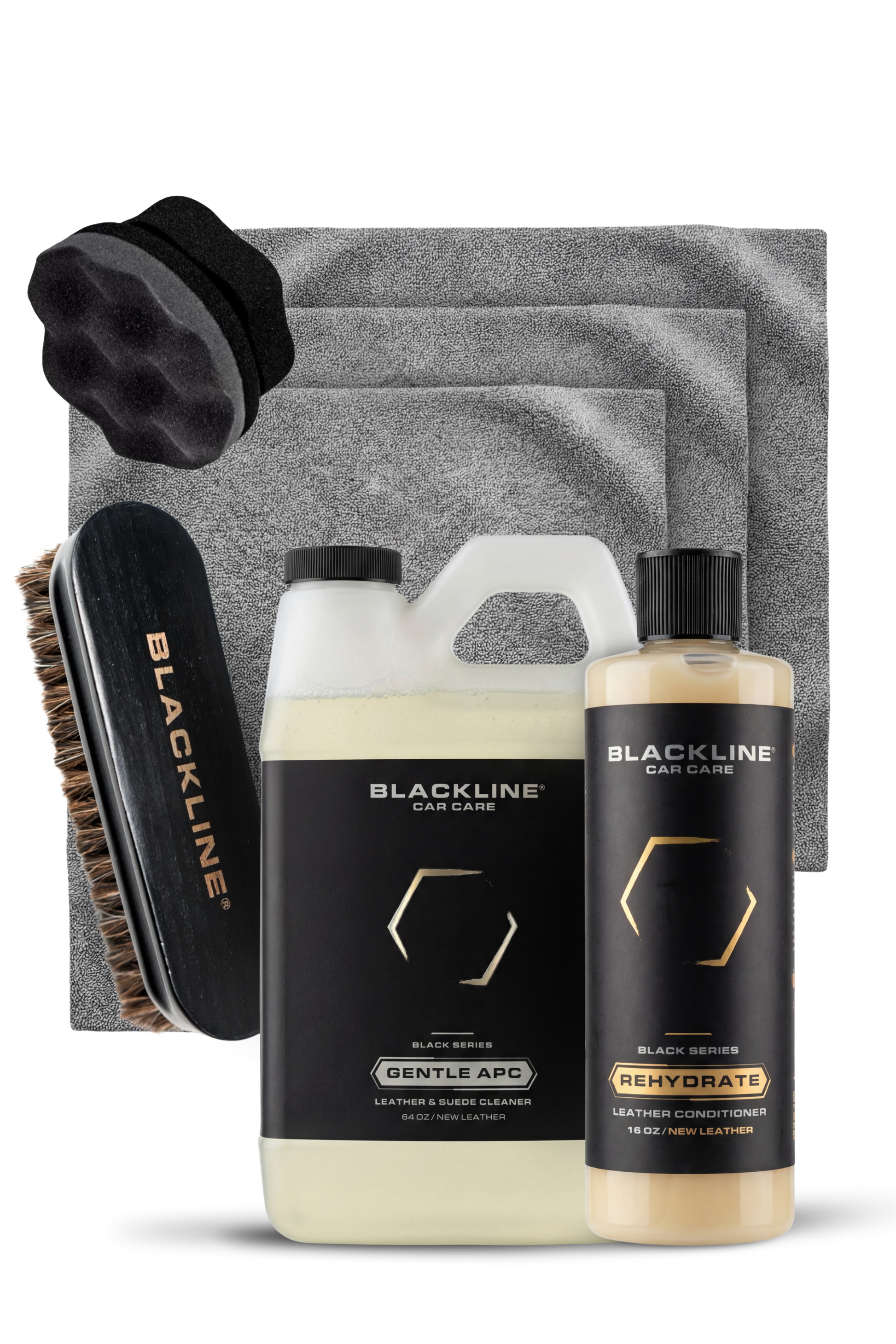 Blackline Car Care BLACKLINE® GENTLE APC all-purpose cleaner in a 16oz bottle showing the label and packaging.