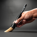 Blackline Car Care boars hair detailing brushes set with black handles and natural boar hair bristles for precision car cleaning.