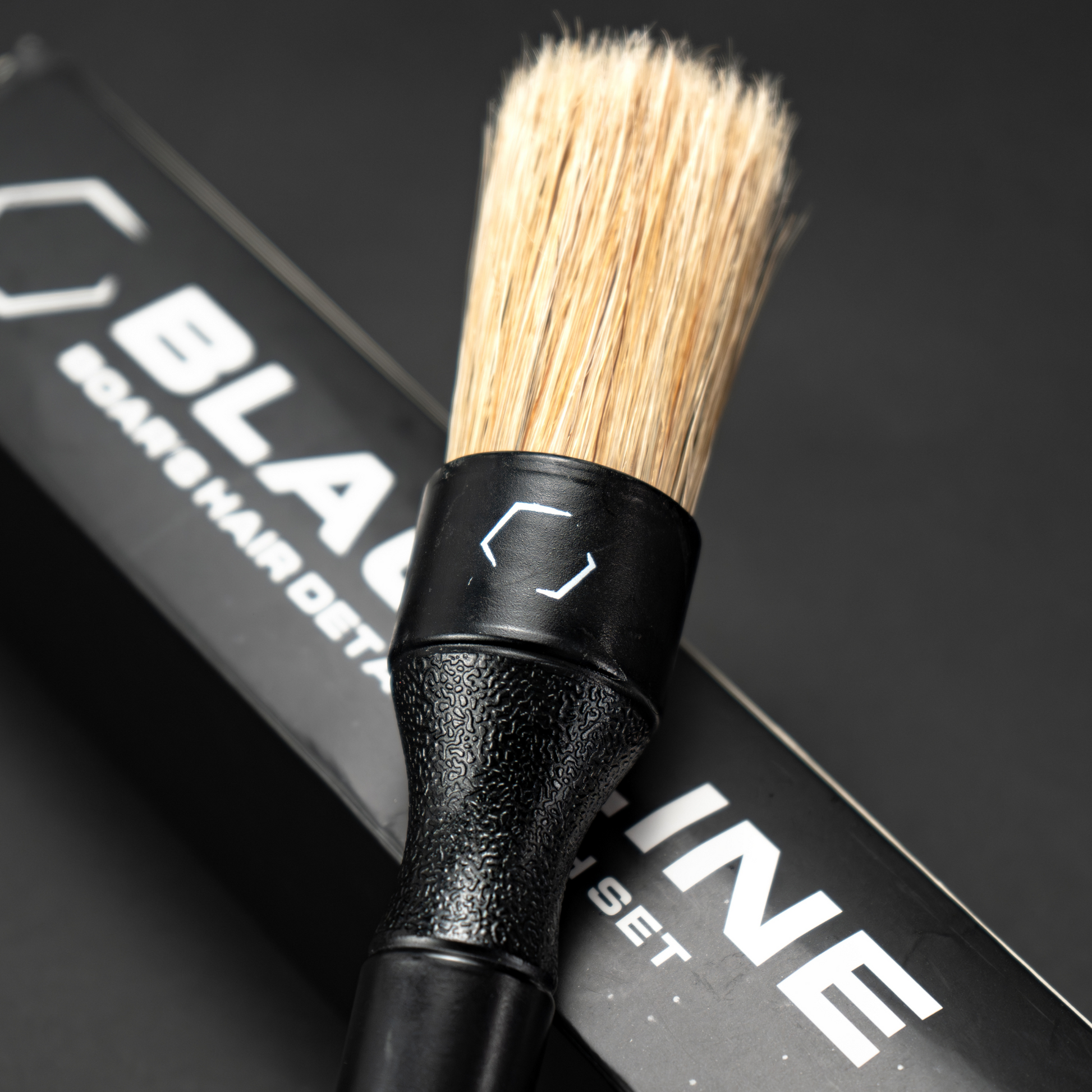 Blackline Boar's Hair Detailing Brush Set featuring natural boar hair brushes for precise car detailing and care.