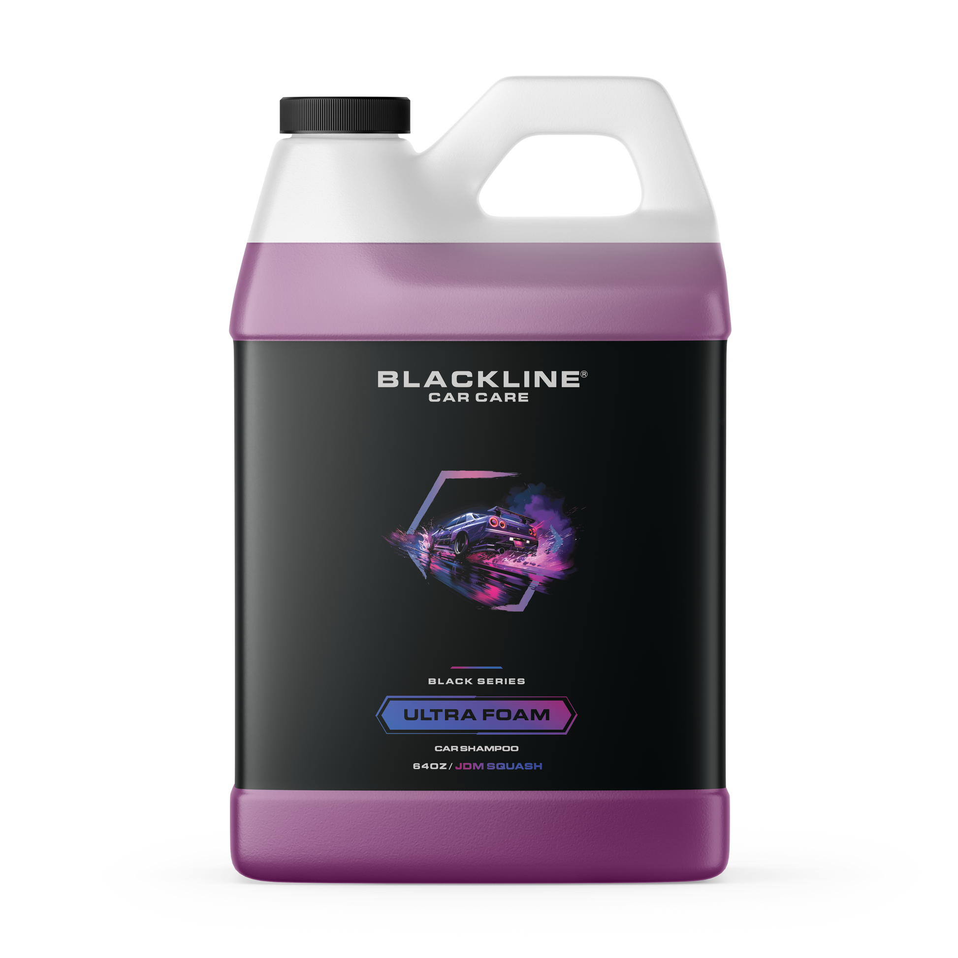 Blackline Car Care BLACKLINE® Ultra Foam car shampoo in a 16oz bottle with Liberty Razz scent, showing the product bottle.