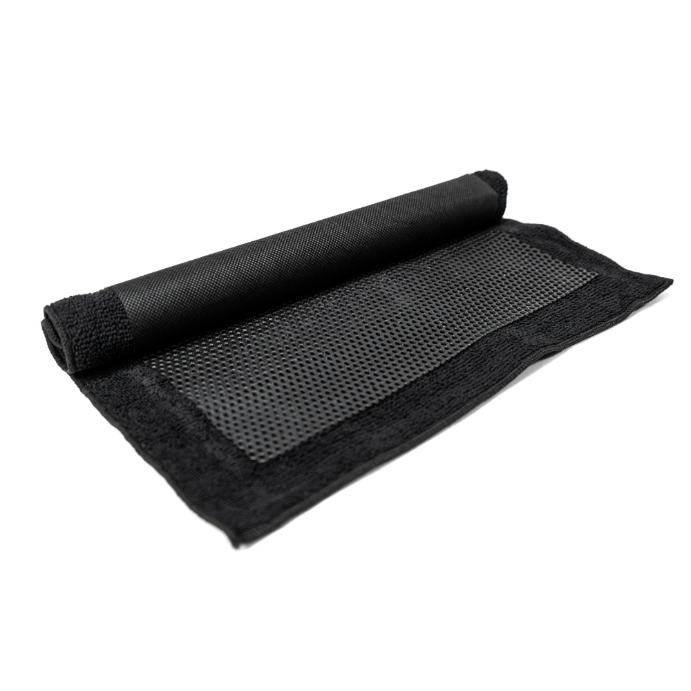 Blackline Synthetic Clay Towel for car detailing, black microfiber cloth designed to remove surface contaminants gently.