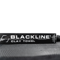 Blackline Synthetic Clay Towel for car detailing, black microfiber material designed for removing contaminants from vehicle surfaces.