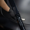 Blackline Synthetic Clay Towel for car detailing, black microfiber cloth designed to remove contaminants from vehicle surfaces.